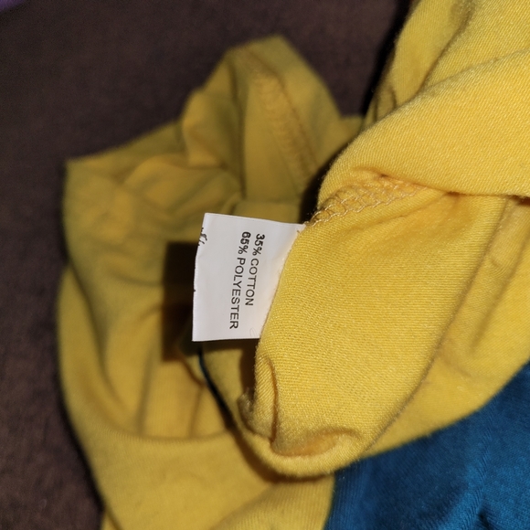 🌱 Vintage Mixed-media Colour Block Slub Top, 1980s Style, Geometry | M - Picture 5 of 6